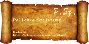 Palicska Szilviusz névjegykártya